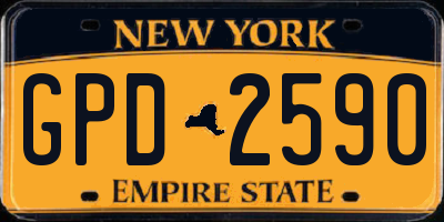 NY license plate GPD2590