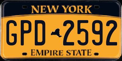 NY license plate GPD2592
