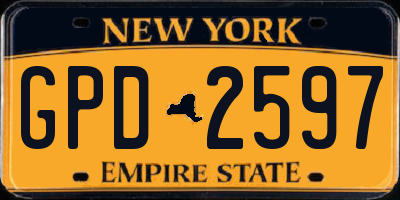NY license plate GPD2597