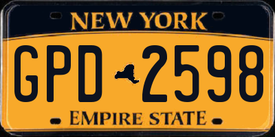 NY license plate GPD2598