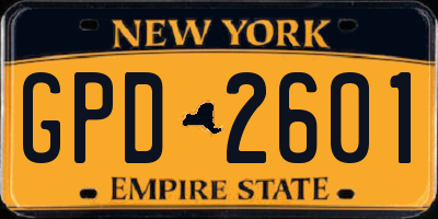 NY license plate GPD2601
