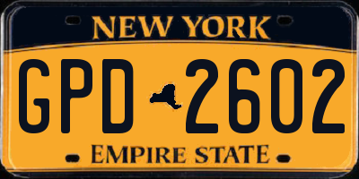 NY license plate GPD2602