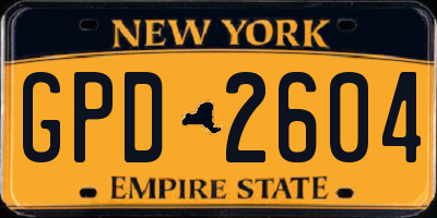 NY license plate GPD2604