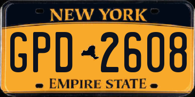 NY license plate GPD2608