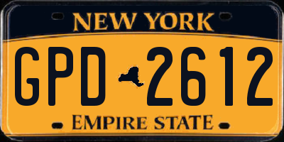 NY license plate GPD2612