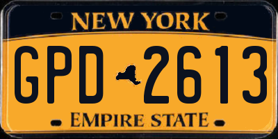 NY license plate GPD2613