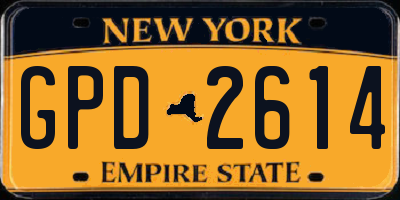 NY license plate GPD2614