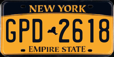 NY license plate GPD2618