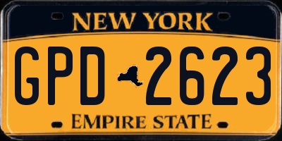 NY license plate GPD2623
