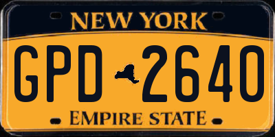 NY license plate GPD2640