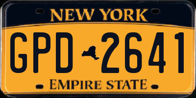 NY license plate GPD2641