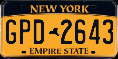 NY license plate GPD2643