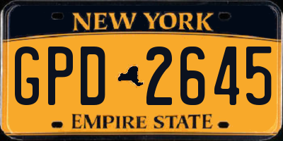 NY license plate GPD2645