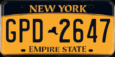 NY license plate GPD2647