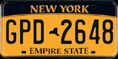 NY license plate GPD2648