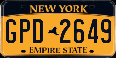 NY license plate GPD2649