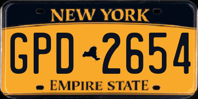 NY license plate GPD2654