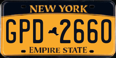 NY license plate GPD2660