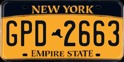 NY license plate GPD2663