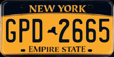 NY license plate GPD2665