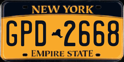 NY license plate GPD2668