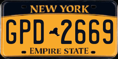 NY license plate GPD2669