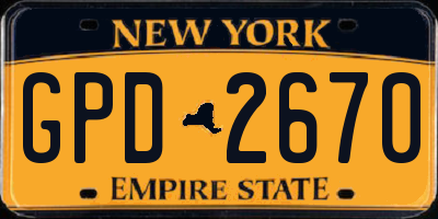 NY license plate GPD2670