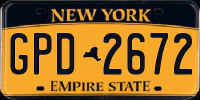 NY license plate GPD2672