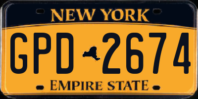 NY license plate GPD2674