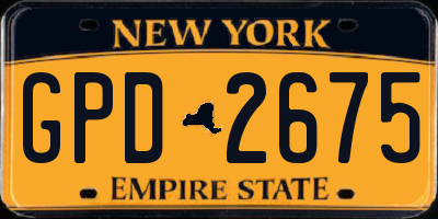 NY license plate GPD2675