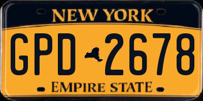 NY license plate GPD2678