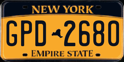 NY license plate GPD2680
