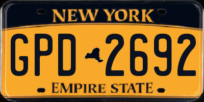 NY license plate GPD2692