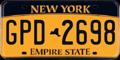 NY license plate GPD2698