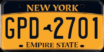 NY license plate GPD2701
