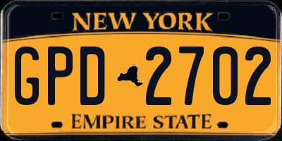NY license plate GPD2702