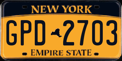 NY license plate GPD2703