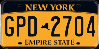 NY license plate GPD2704