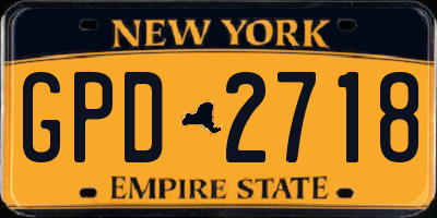NY license plate GPD2718