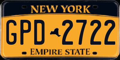 NY license plate GPD2722