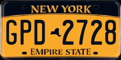 NY license plate GPD2728