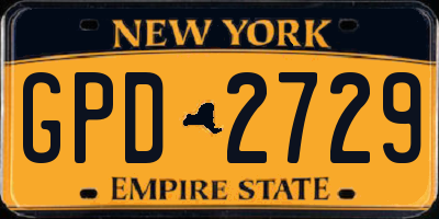 NY license plate GPD2729