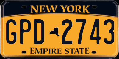 NY license plate GPD2743