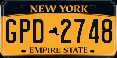 NY license plate GPD2748