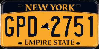 NY license plate GPD2751