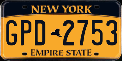 NY license plate GPD2753