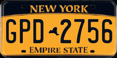 NY license plate GPD2756