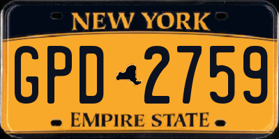 NY license plate GPD2759