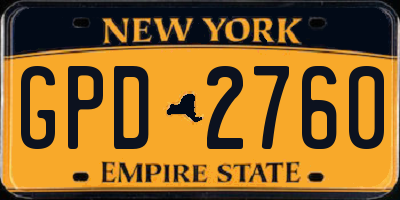 NY license plate GPD2760
