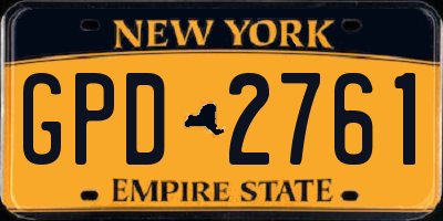NY license plate GPD2761